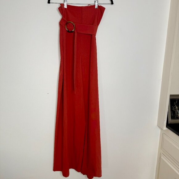 C/MEO COLLECTIVE | Sample High Waisted Wide Leg Trousers in Rust Red - Small - Picture 7 of 8